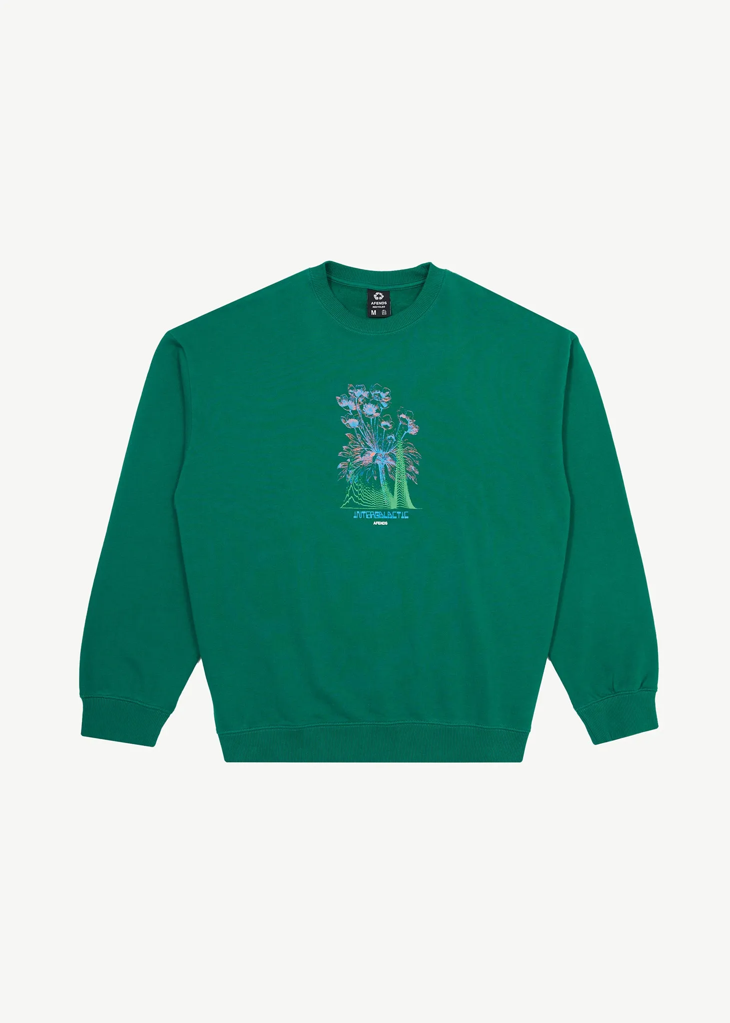 AFENDS Mens Gardener - Crew Neck Jumper - Emerald sold by Afends