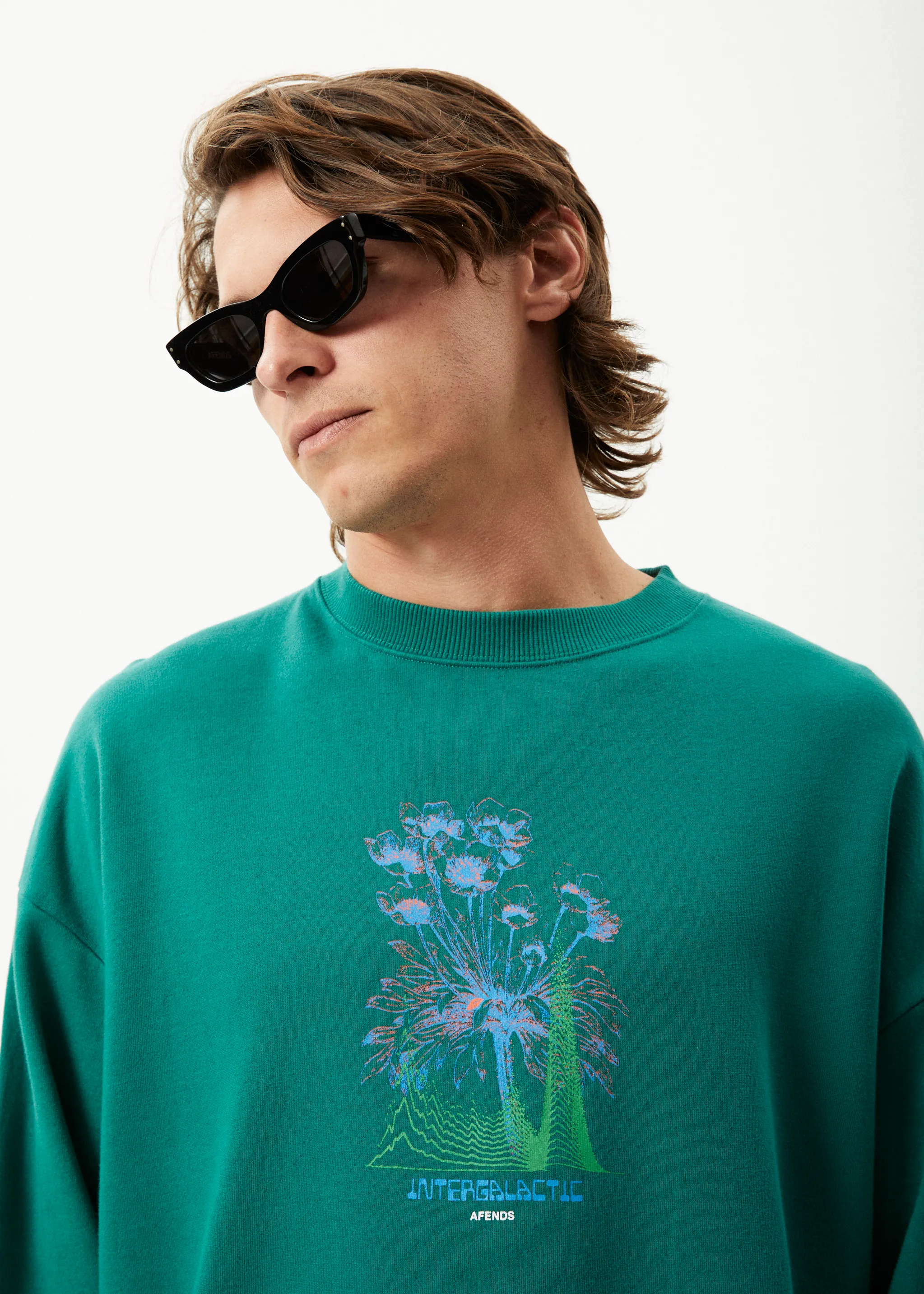 AFENDS Mens Gardener - Crew Neck Jumper - Emerald sold by Afends product image thumbnail 3