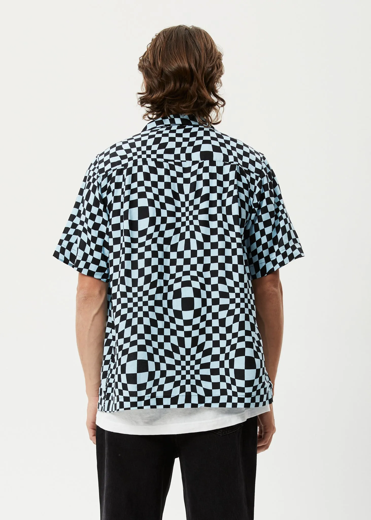 AFENDS Mens Void - Check Short Sleeve Shirt - Sky Blue sold by Afends product image thumbnail 2
