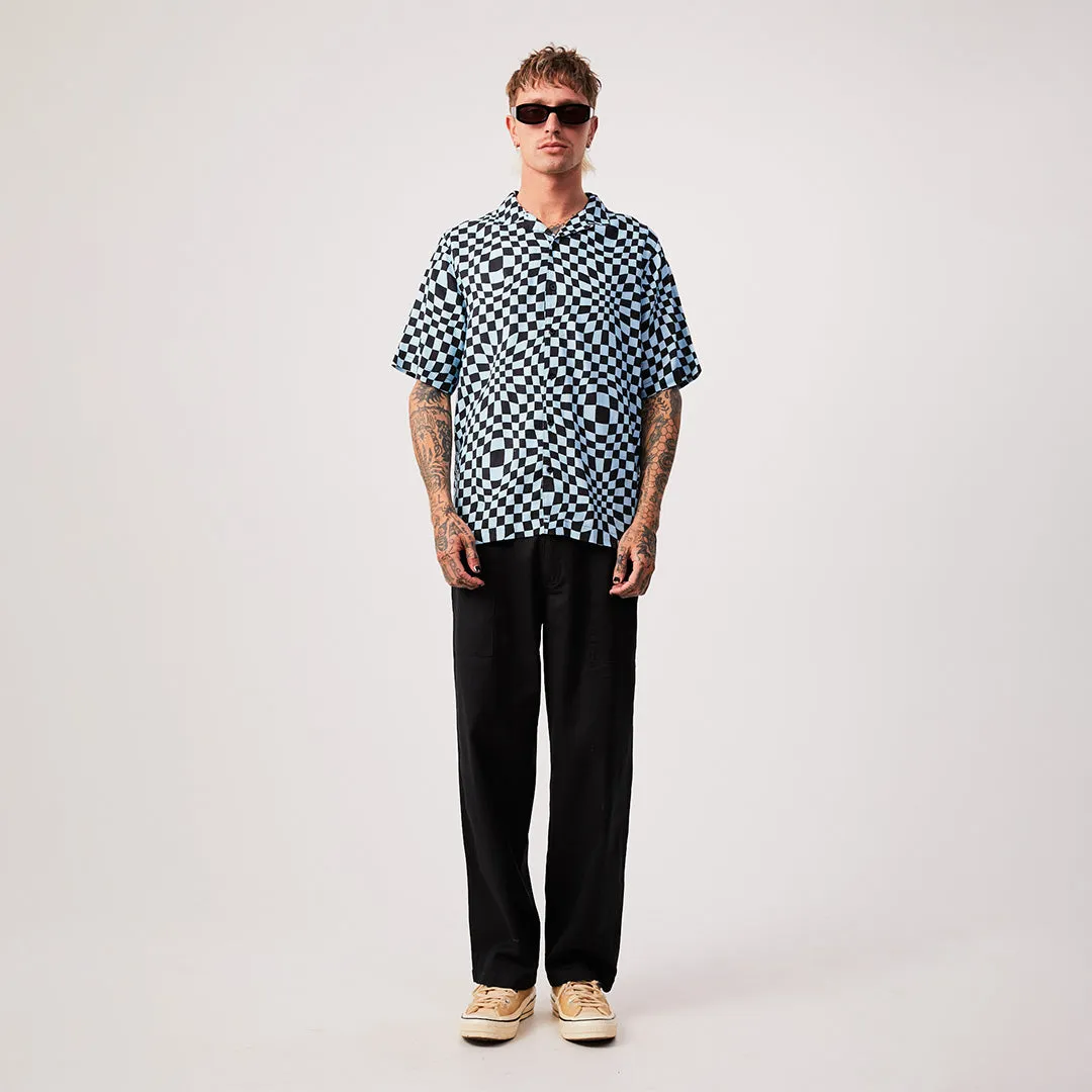 AFENDS Mens Void - Check Short Sleeve Shirt - Sky Blue sold by Afends product image thumbnail 5