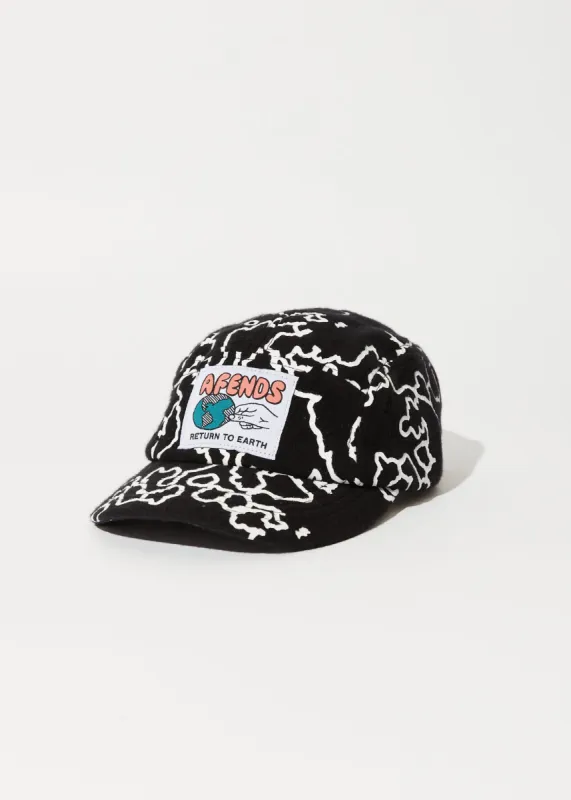 AFENDS Unisex Script - 5 Panel Cap - Black Camo sold by Afends