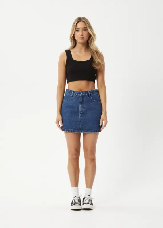 AFENDS Womens Georgia - Denim Skirt - Authentic Blue sold by Afends