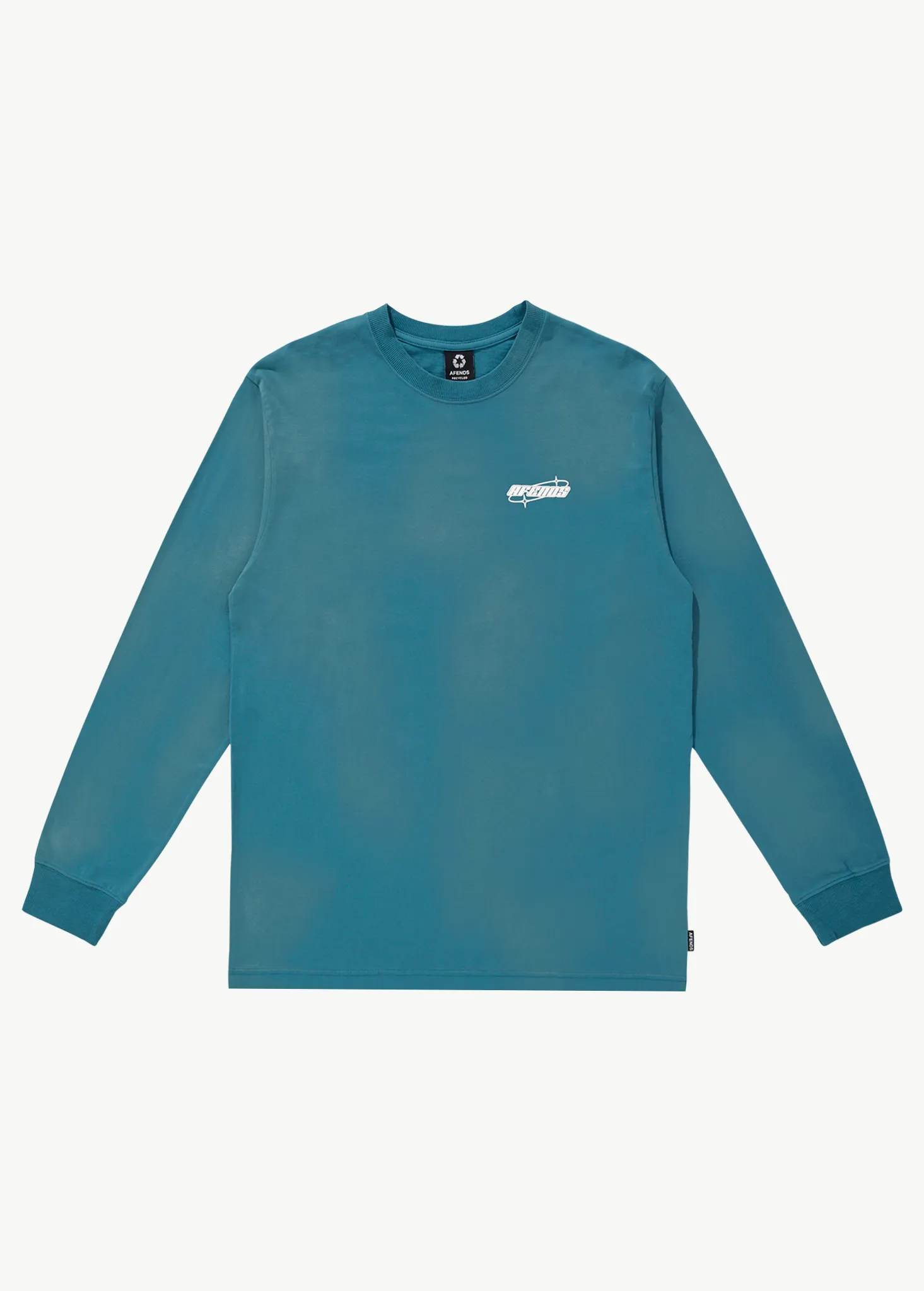 AFENDS Mens Eternal - Long Sleeve Graphic Logo Tee - Worn Azure sold by Afends