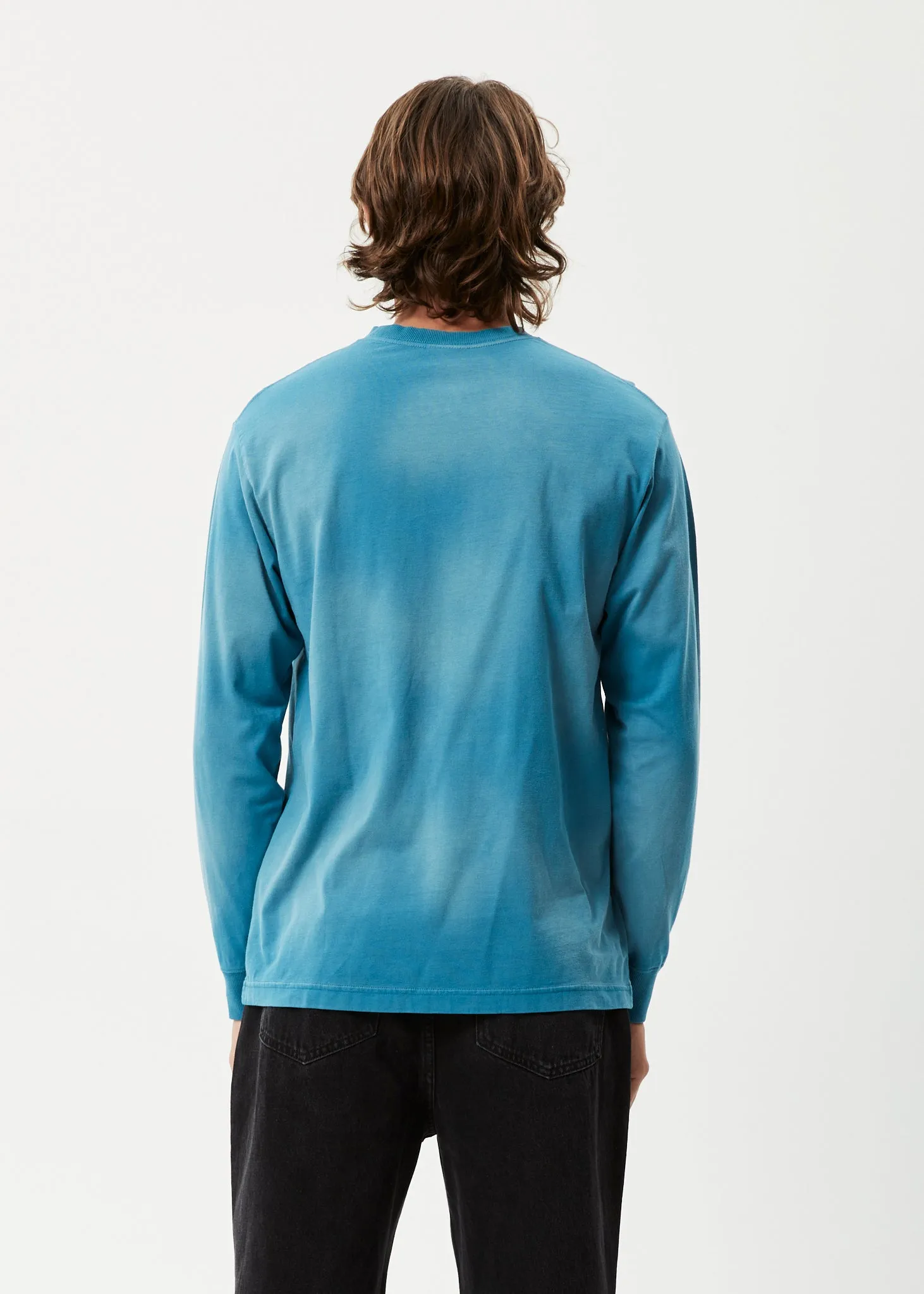 AFENDS Mens Eternal - Long Sleeve Graphic Logo Tee - Worn Azure sold by Afends product image thumbnail 3