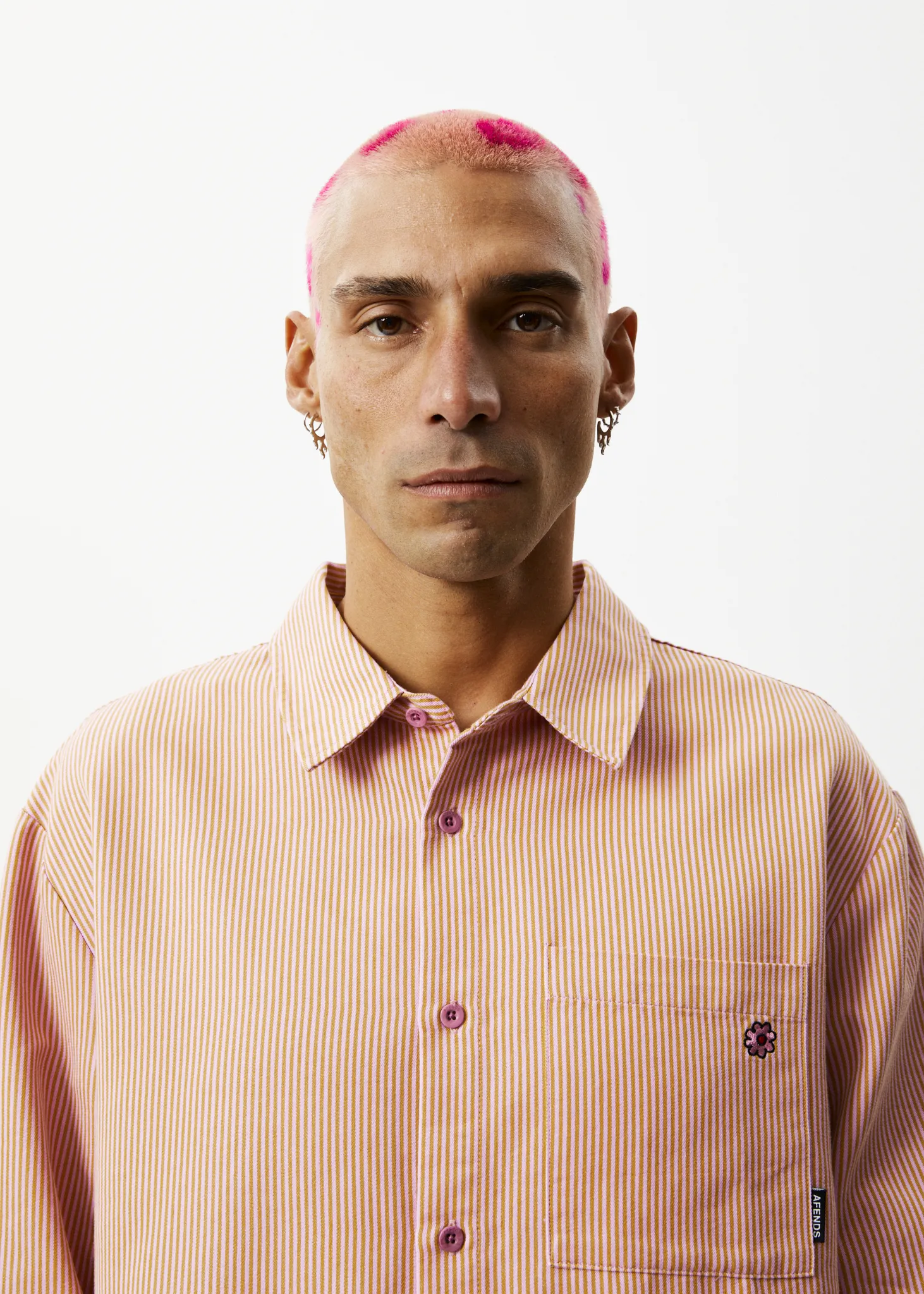 AFENDS Unisex Night Shade - Long Sleeve Shirt - Mustard Stripe sold by Afends product image thumbnail 3