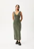 AFENDS Womens Gia - Cupro Maxi Dress - Deep Green sold by Afends