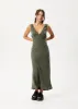 AFENDS Womens Gia - Cupro Maxi Dress - Deep Green sold by Afends
