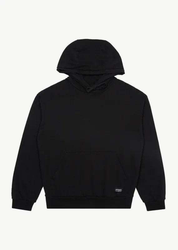 AFENDS Mens All Day - Relaxed Hoodie - Black sold by Afends