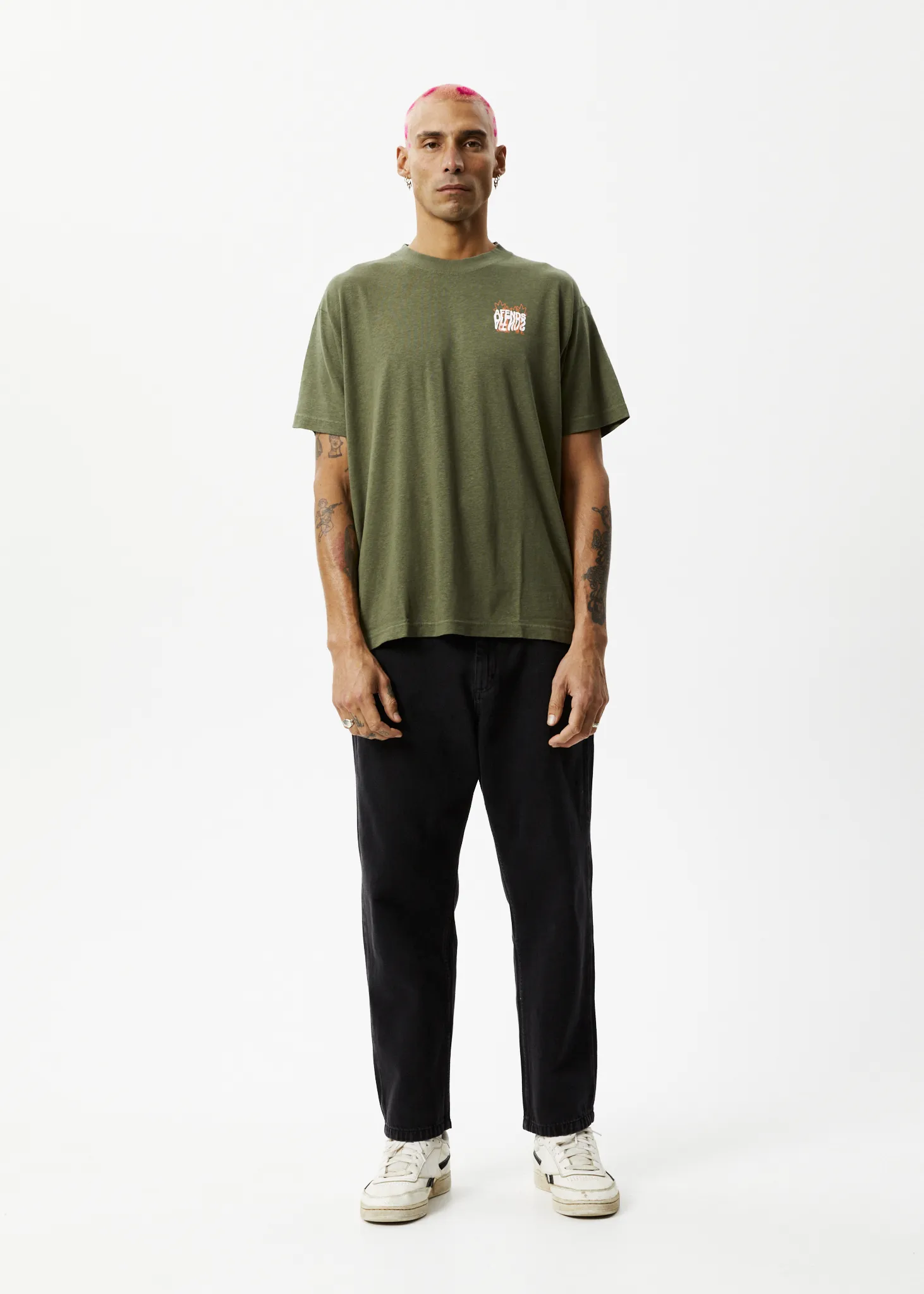 AFENDS Mens Vibrations - Boxy Graphic T-Shirt - Cypress sold by Afends product image thumbnail 5