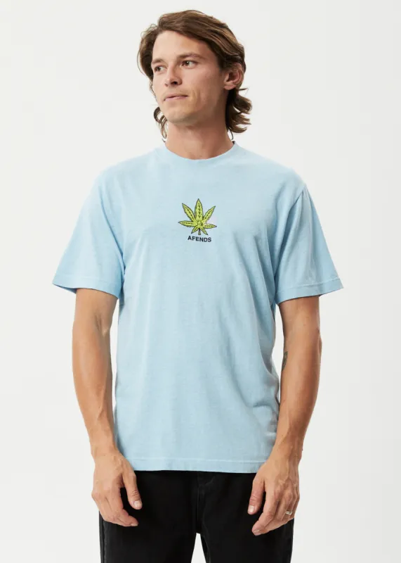 AFENDS Mens Coasting - Retro Graphic T-Shirt - Sky Blue sold by Afends