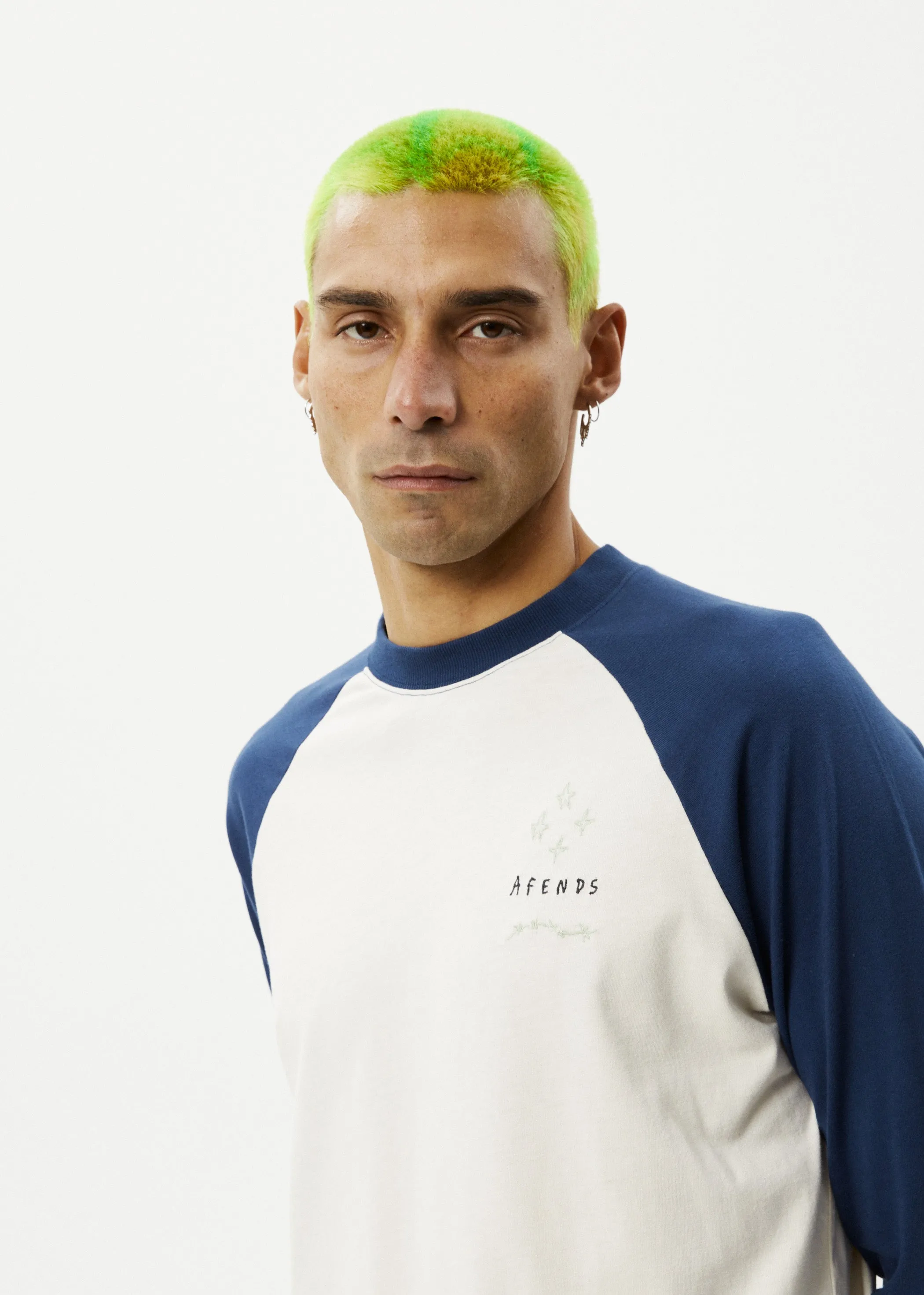 AFENDS Mens Stars - Long Sleeve Raglan Tee - Moonbeam sold by Afends product image thumbnail 5