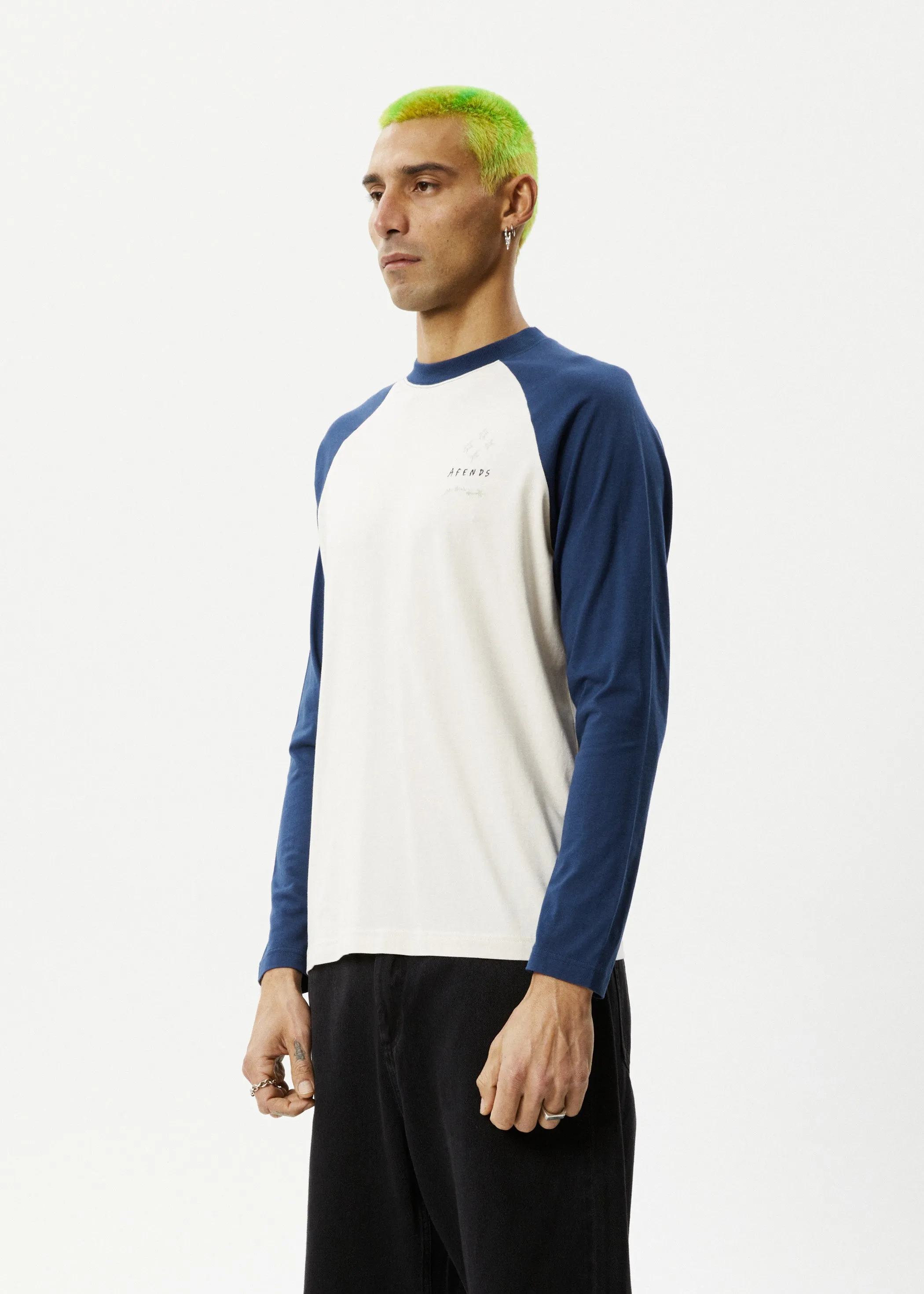 AFENDS Mens Stars - Long Sleeve Raglan Tee - Moonbeam sold by Afends product image thumbnail 4