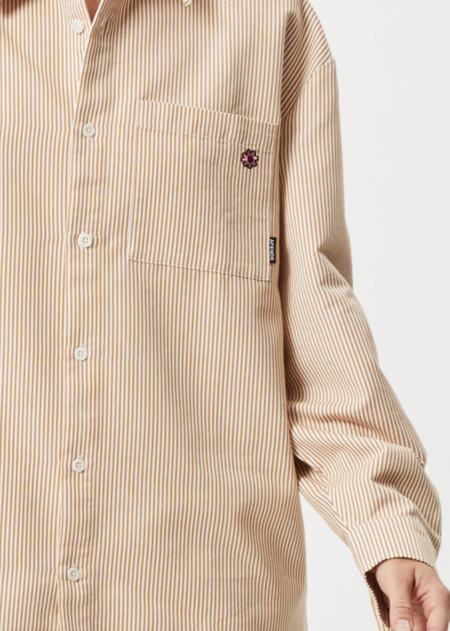 AFENDS Unisex Night Shade - Long Sleeve Shirt - White Stripe sold by Afends product image thumbnail 4