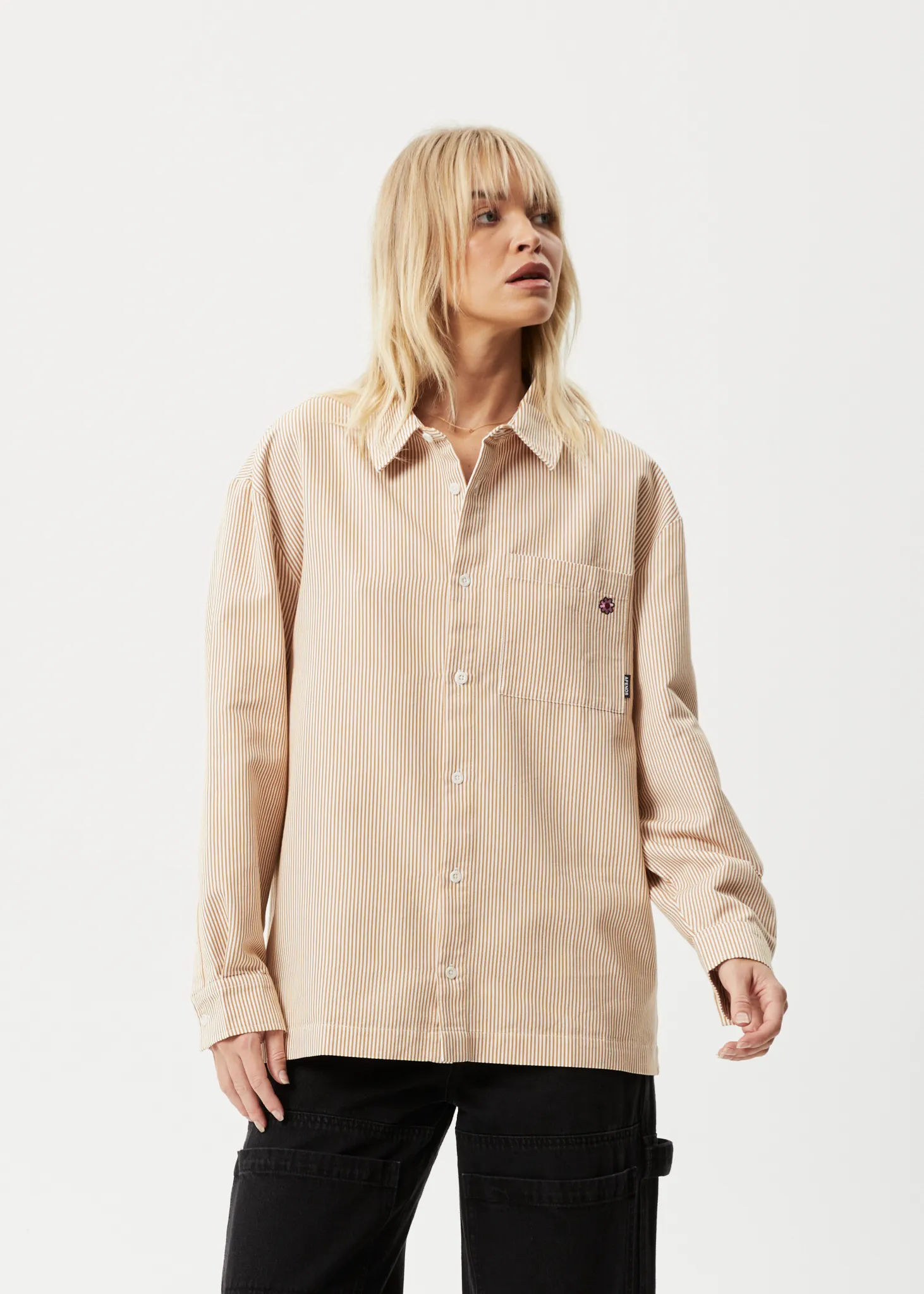 AFENDS Unisex Night Shade - Long Sleeve Shirt - White Stripe sold by Afends product image thumbnail 2