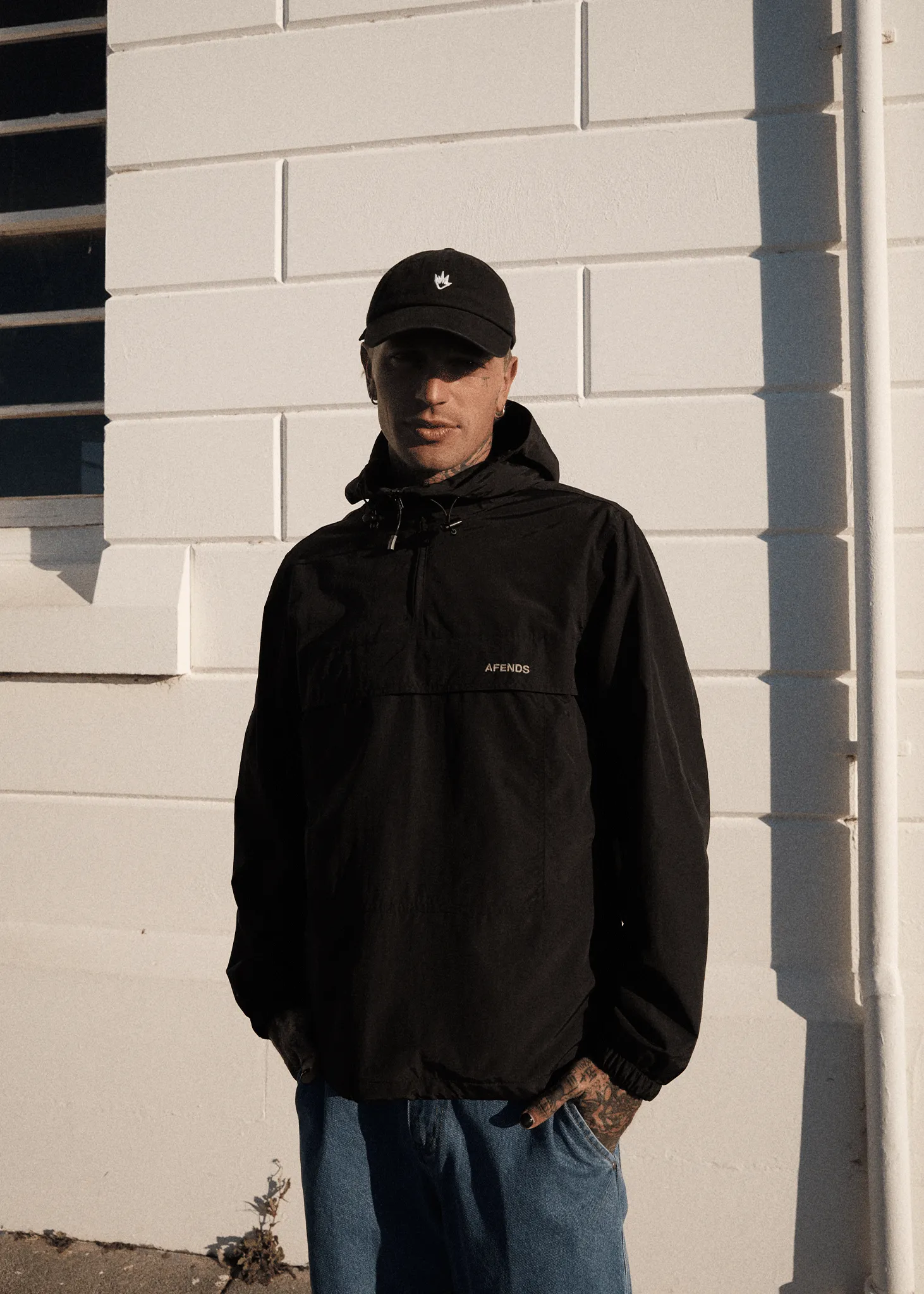 AFENDS Mens System - Water Resistant Spray Anorak Jacket - Black sold by Afends product image thumbnail 2