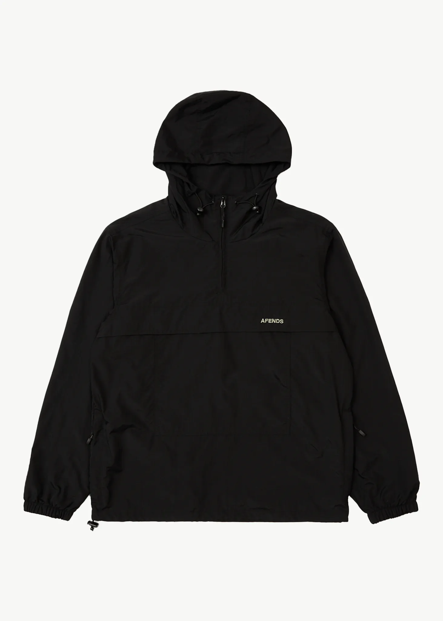 AFENDS Mens System - Water Resistant Spray Anorak Jacket - Black sold by Afends