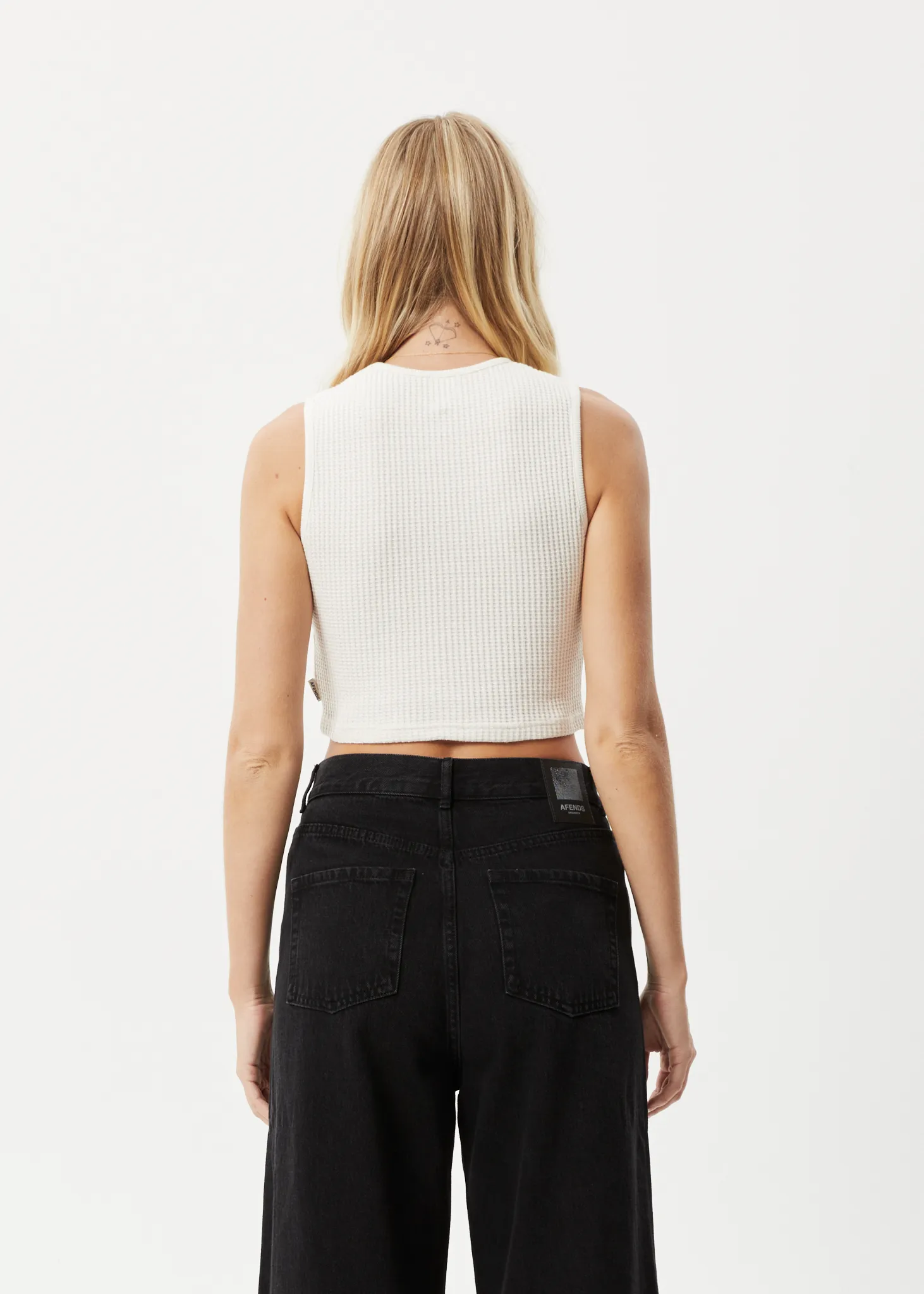 AFENDS Womens Ari Dalston - Waffle Singlet - Off White sold by Afends product image thumbnail 2