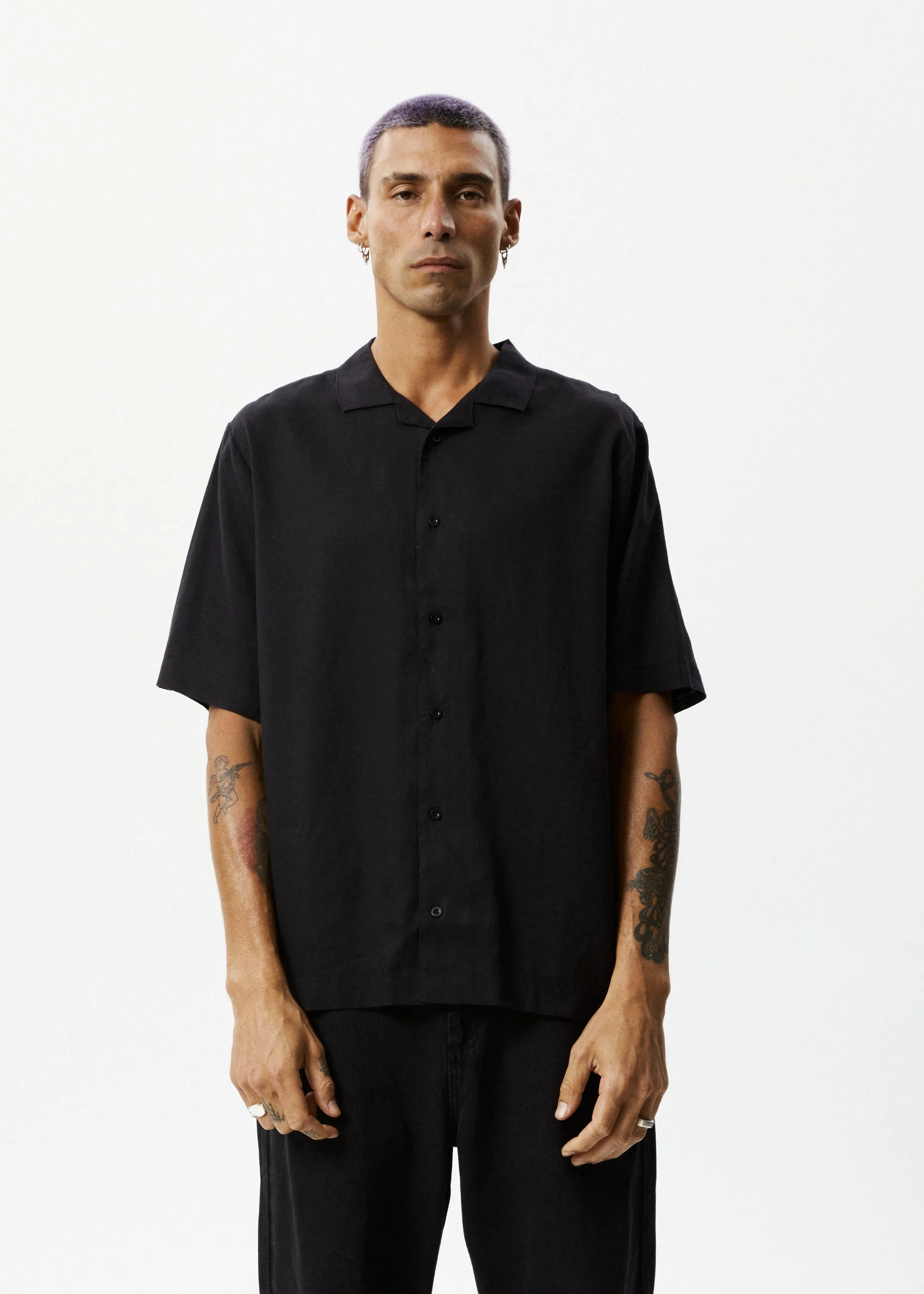 AFENDS Mens Daily - Cuban Short Sleeve Shirt - Black sold by Afends product image thumbnail 2