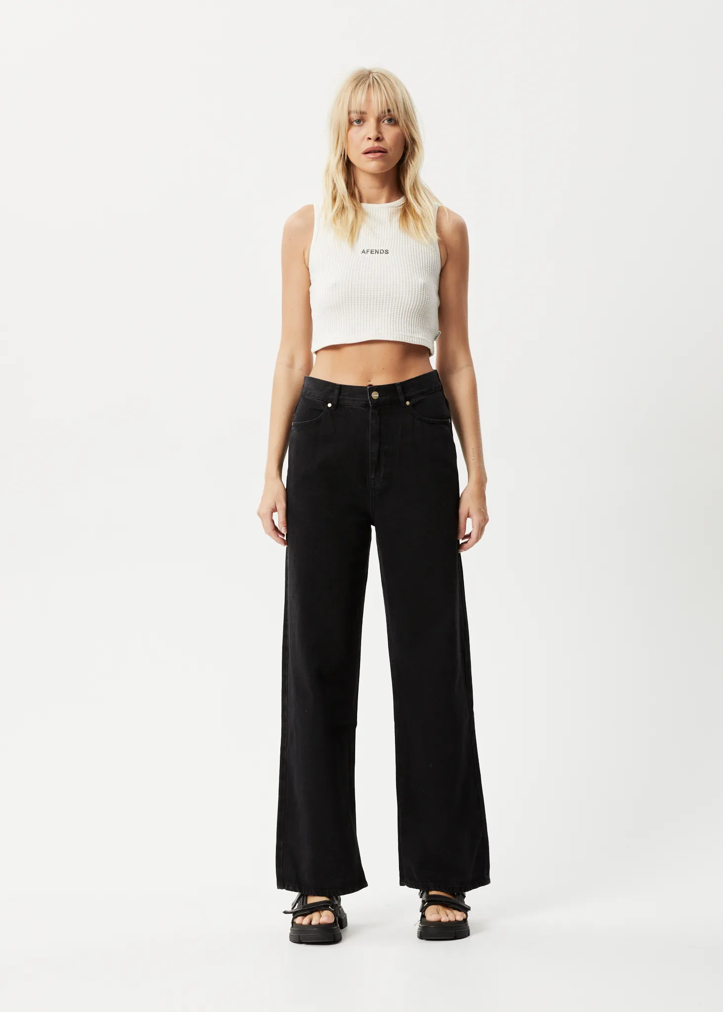 AFENDS Womens Ari Dalston - Waffle Singlet - Off White sold by Afends product image thumbnail 3