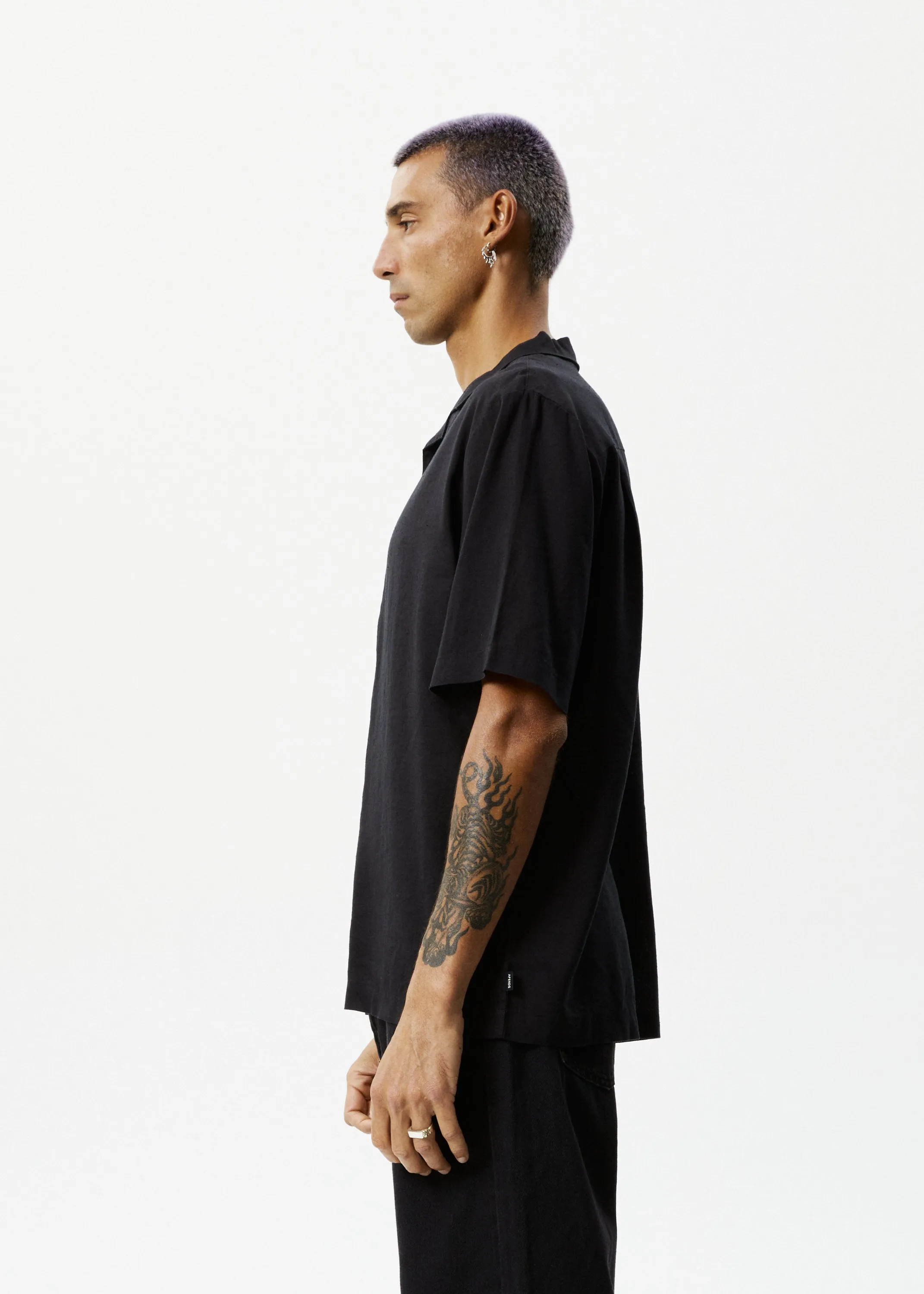 AFENDS Mens Daily - Cuban Short Sleeve Shirt - Black sold by Afends product image thumbnail 3