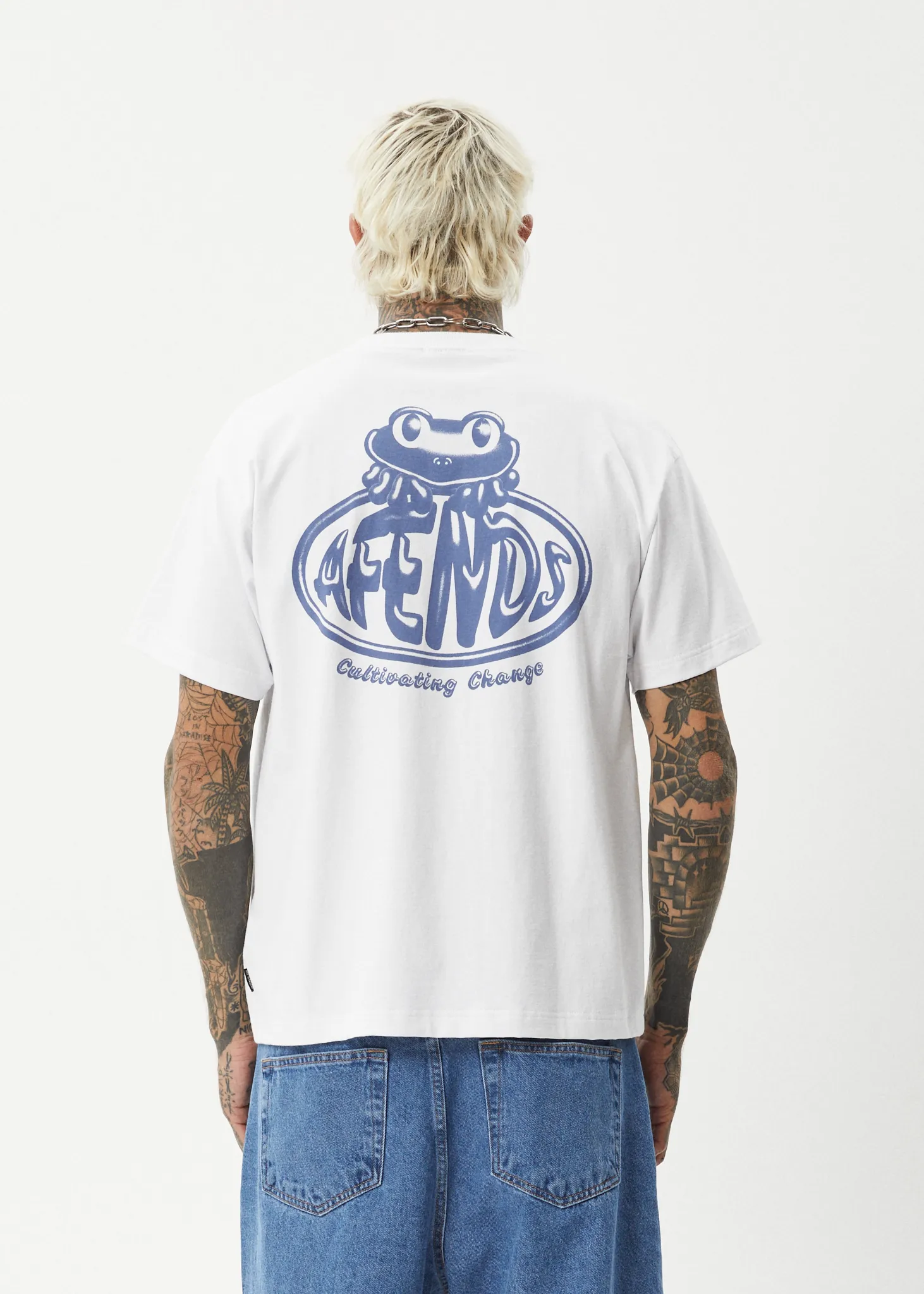 AFENDS Mens Frogga - Heavy Boxy T-Shirt - White sold by Afends product image thumbnail 5