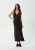 AFENDS Womens Focus - Seersucker Maxi Dress - Black sold by Afends