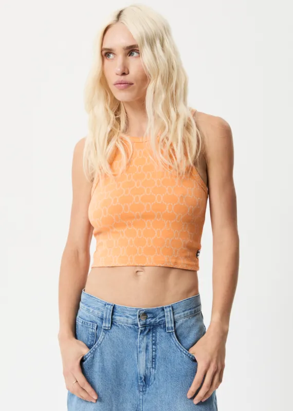 AFENDS Womens Lois - Cropped Singlet - Papaya sold by Afends