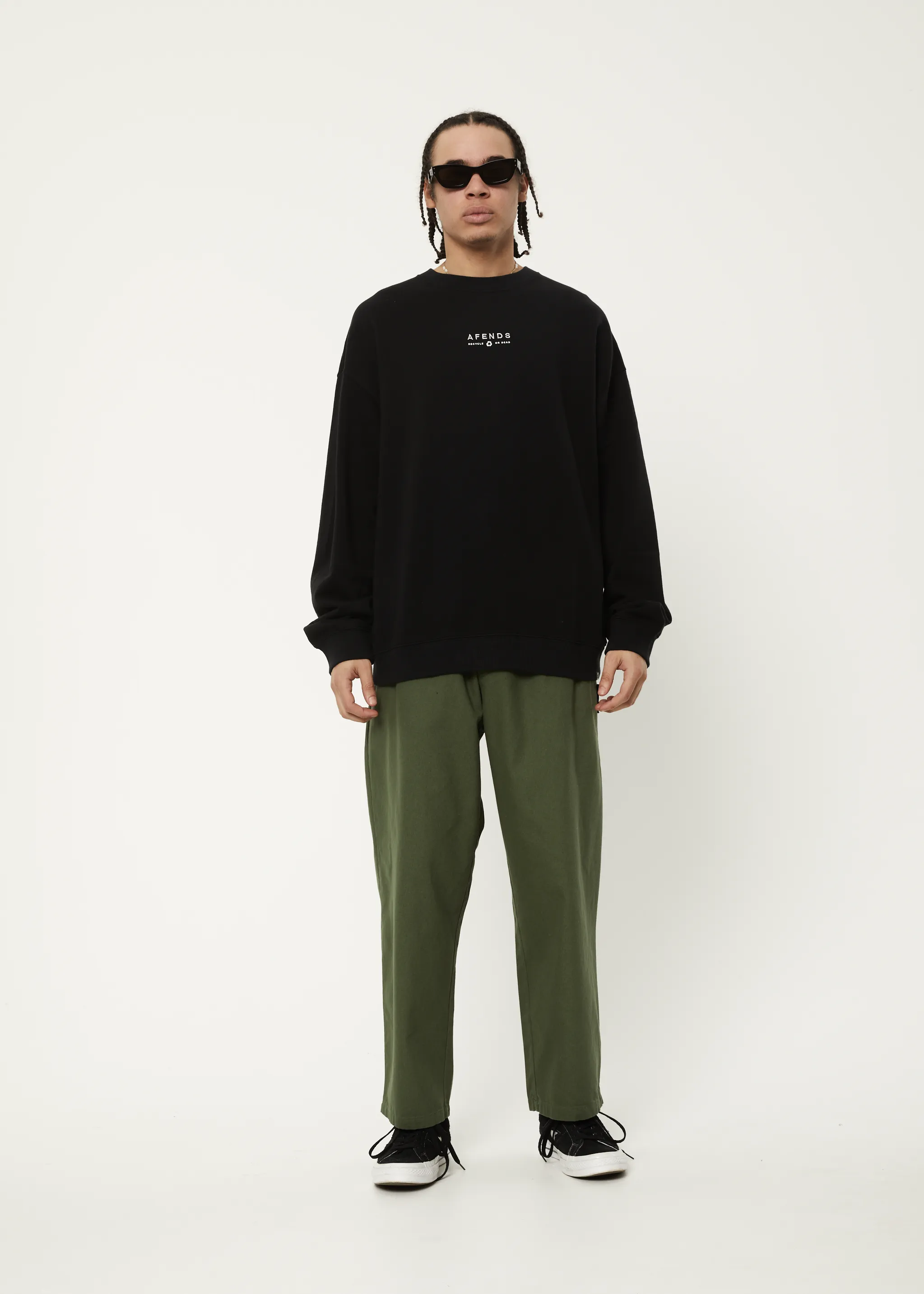 AFENDS Mens Calico - Crew Neck Jumper - Black sold by Afends product image thumbnail 4