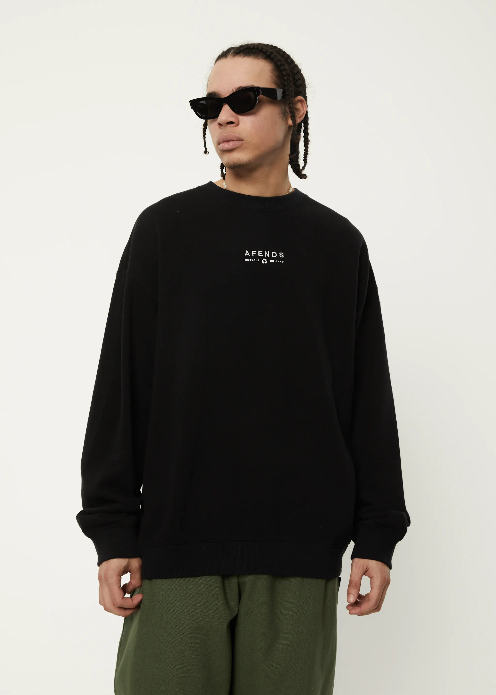 AFENDS Mens Calico - Crew Neck Jumper - Black sold by Afends product image thumbnail 2