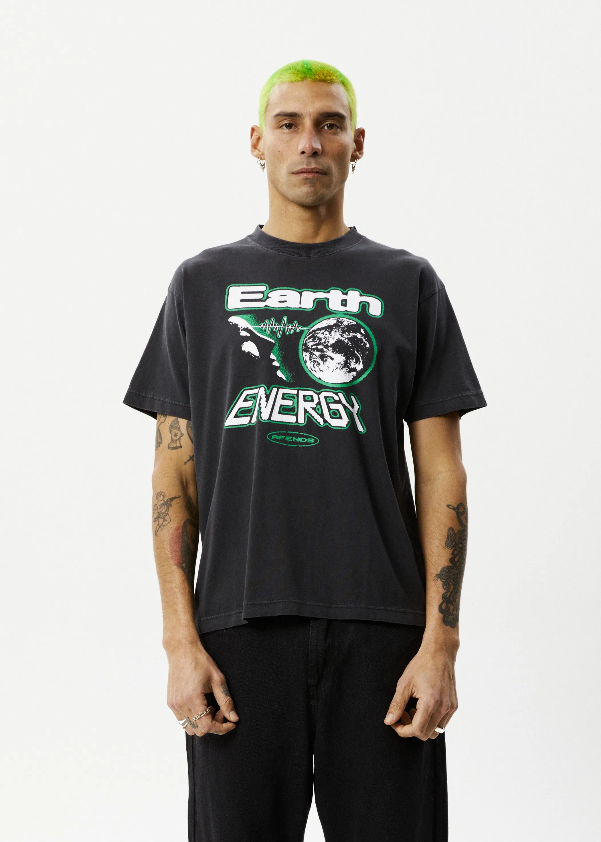 AFENDS Mens Earth Energy - Boxy Fit Tee - Stone Black sold by Afends product image thumbnail 5