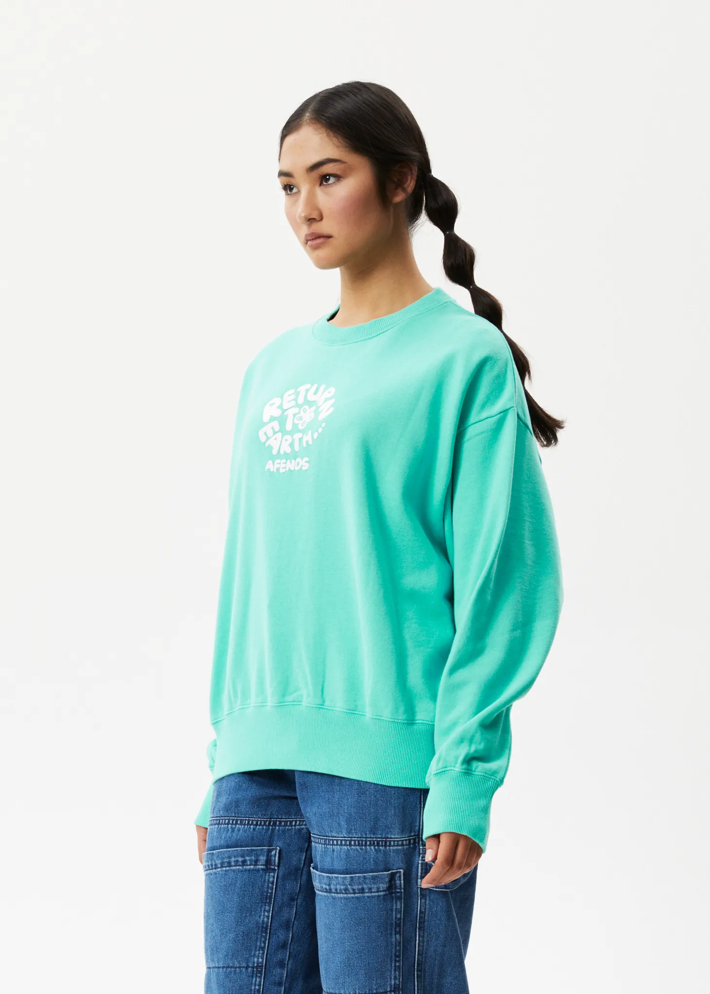 AFENDS Womens Taylor - Crew Neck Jumper - Jade sold by Afends product image thumbnail 4