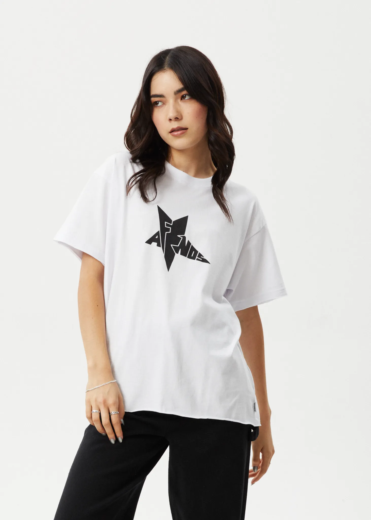 AFENDS Womens Nova - Oversized Tee - White sold by Afends