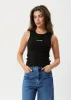 AFENDS Womens Daze Jasmin - Ribbed Singlet - Black sold by Afends