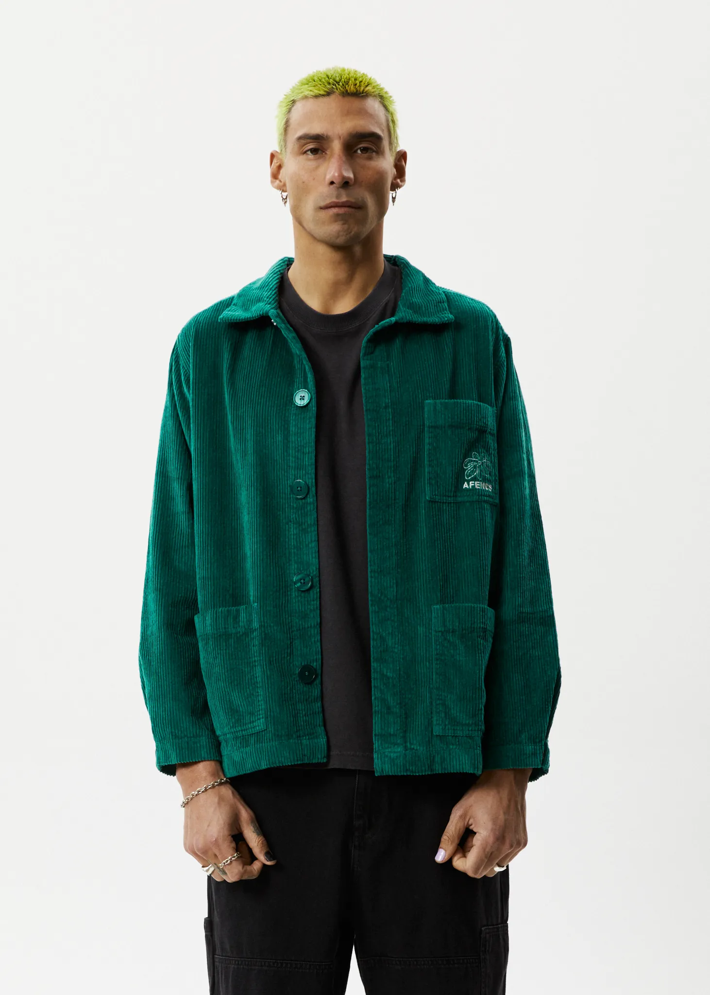 AFENDS Unisex Union - Corduroy Jacket - Emerald sold by Afends product image thumbnail 3