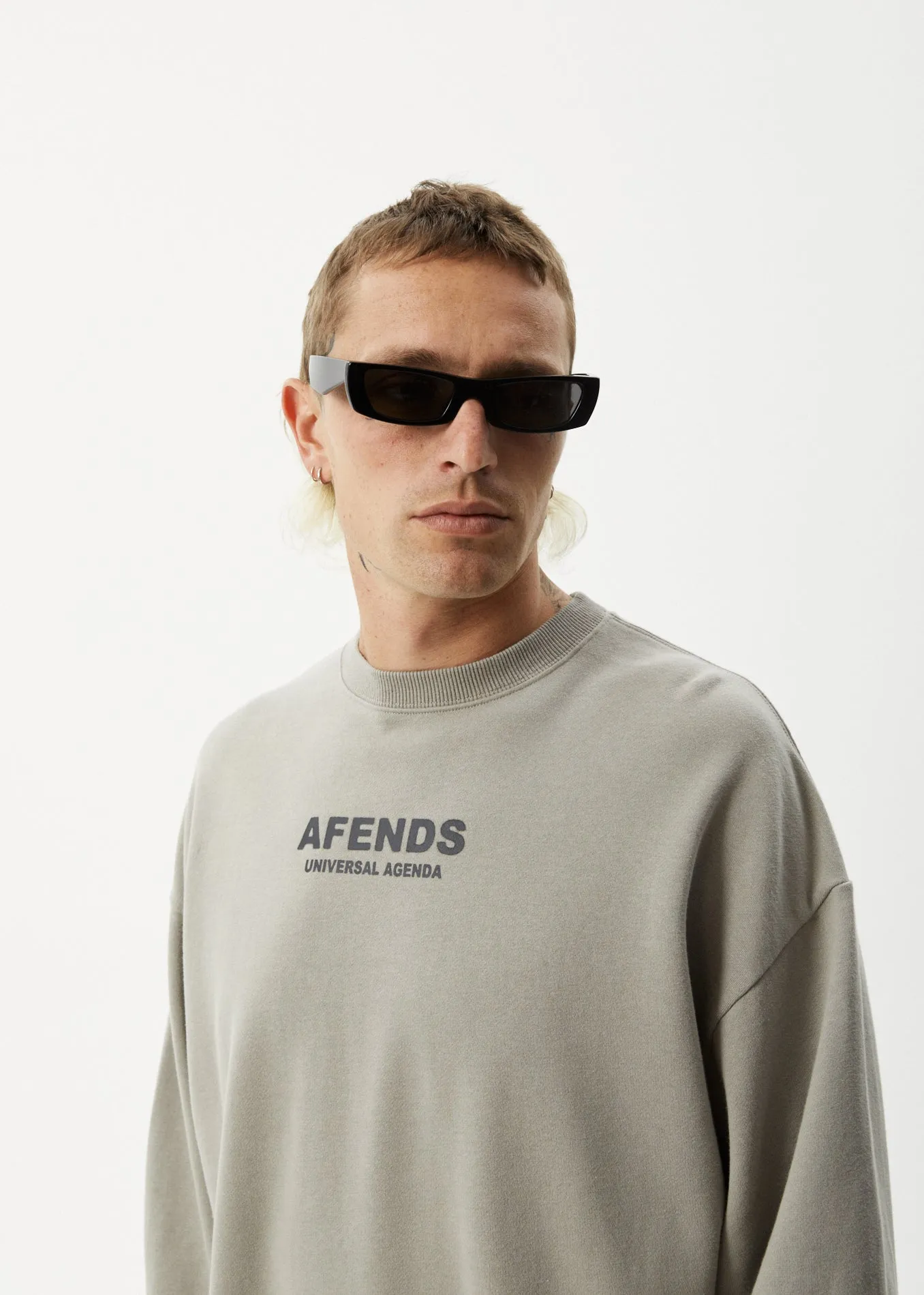 AFENDS Mens Universal - Crew Neck Jumper - Olive sold by Afends product image thumbnail 5