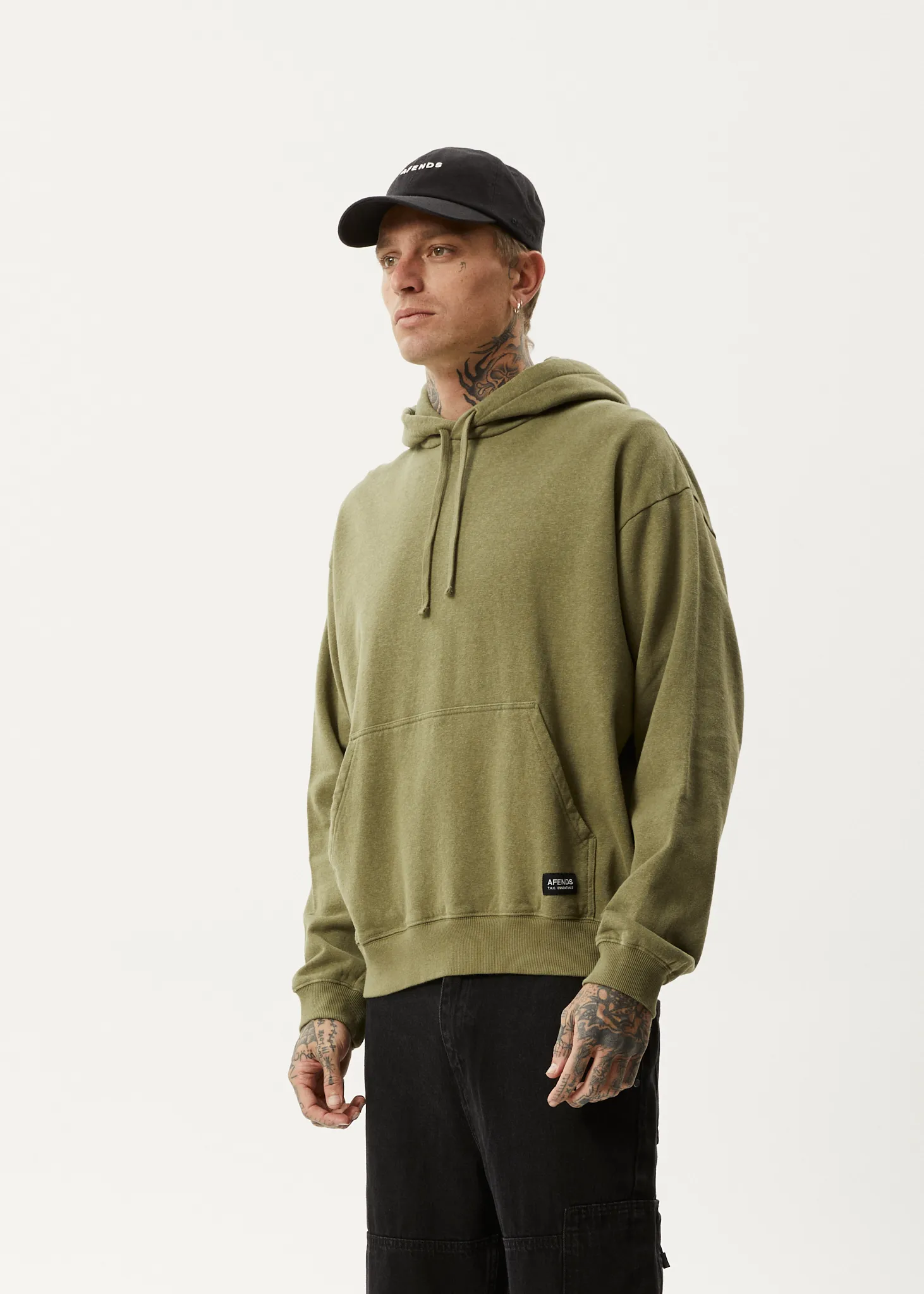 AFENDS Mens All Day - Relaxed Hoodie - Military sold by Afends product image thumbnail 3