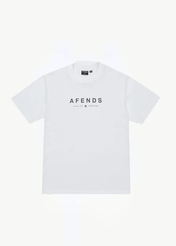 AFENDS Mens Thrown Out - Retro Fit Tee - White / Black sold by Afends