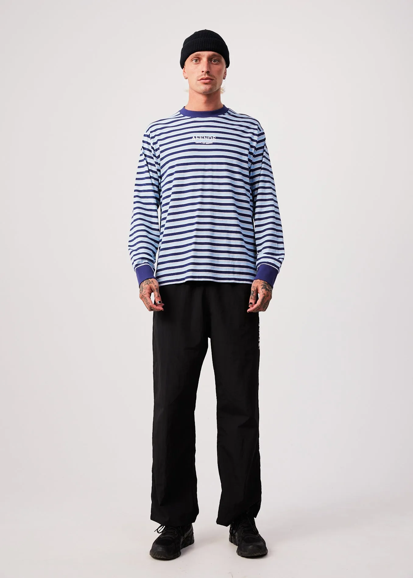 AFENDS Mens Views - Striped Long Sleeve T-Shirt - Seaport sold by Afends product image thumbnail 3
