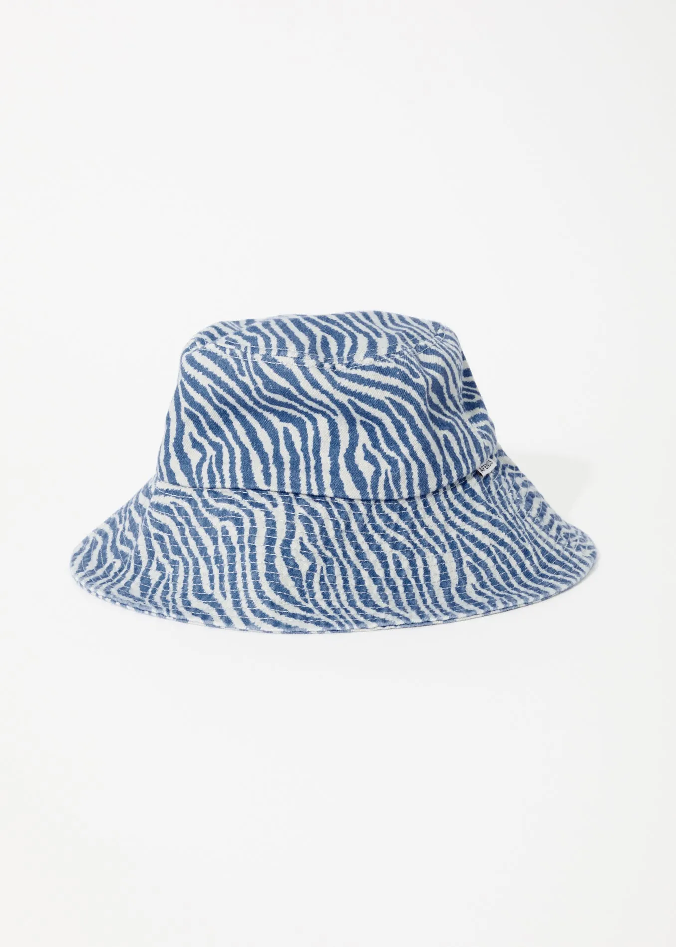 AFENDS Unisex Shadows - Denim Wide Brim Bucket Hat - Arctic sold by Afends