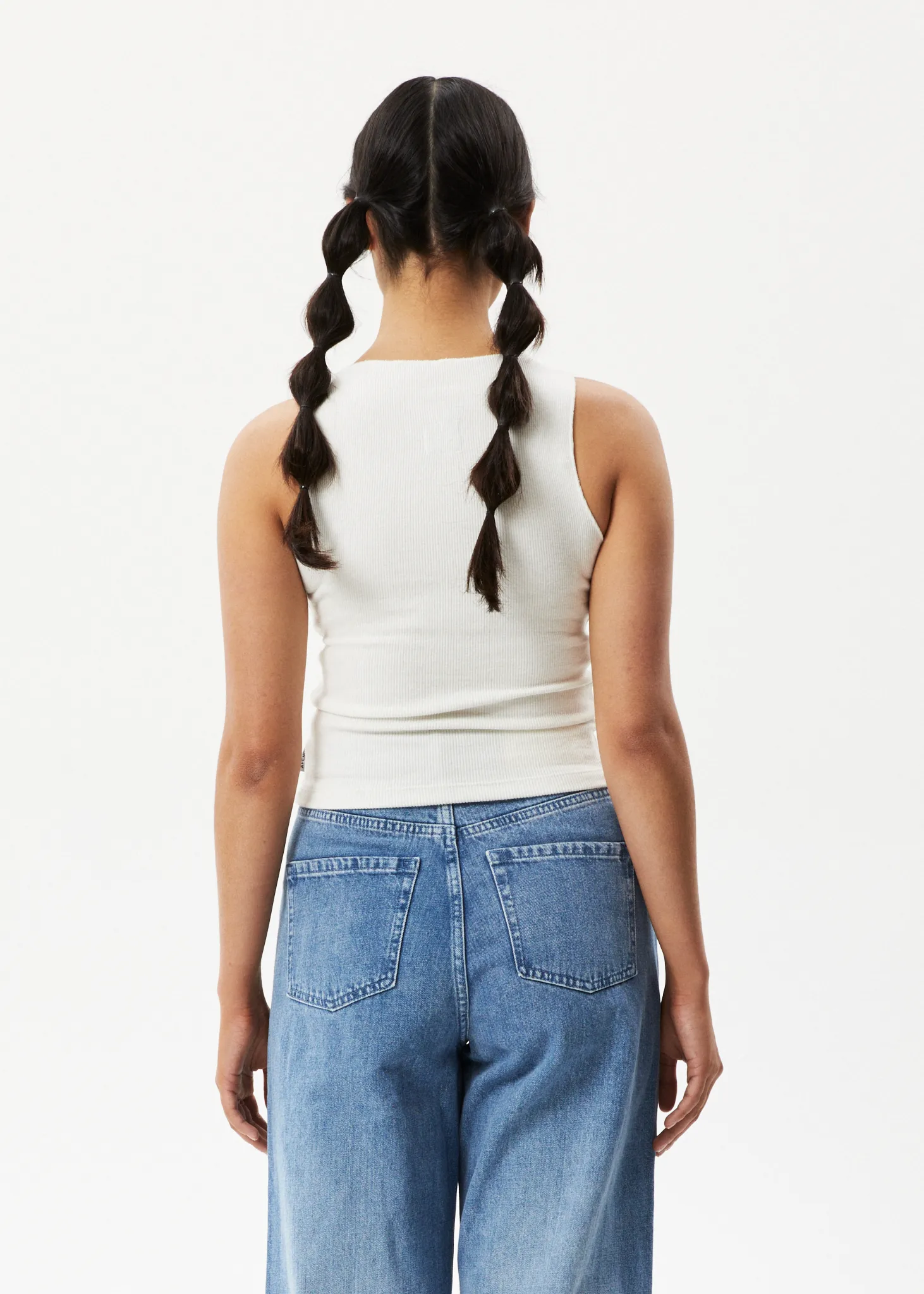 AFENDS Womens Peony - Ribbed High Neck Tank - Off White sold by Afends product image thumbnail 5