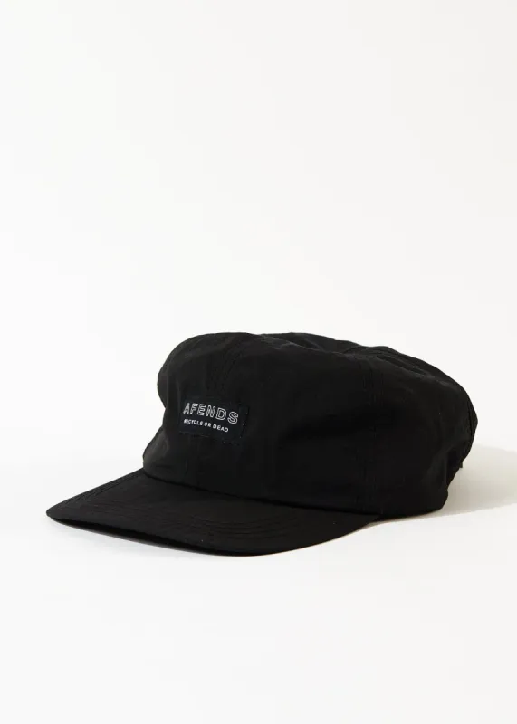 Afends Unisex Credits - Recycled 6 Panel Cap - Black sold by Afends