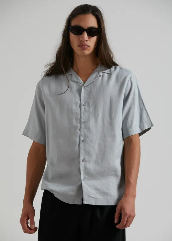 Afends Mens Daily - Hemp Cuban Short Sleeve Shirt - Grey made by Afends