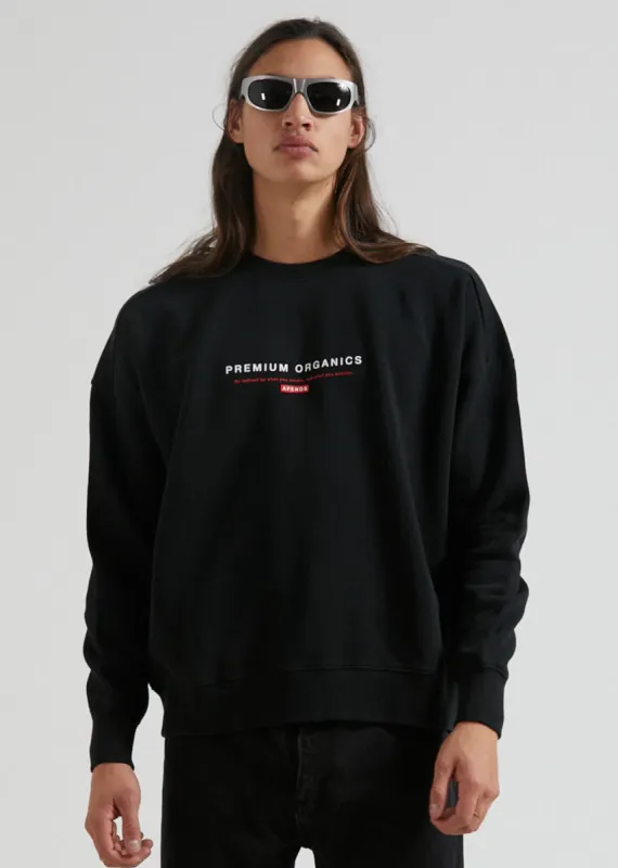 Afends Unisex Razor - Unisex Organic Crew Neck Jumper - Black sold by Afends