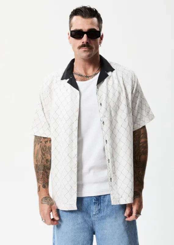 Afends Mens Wired - Hemp Cuban Short Sleeve Shirt - White sold by Afends