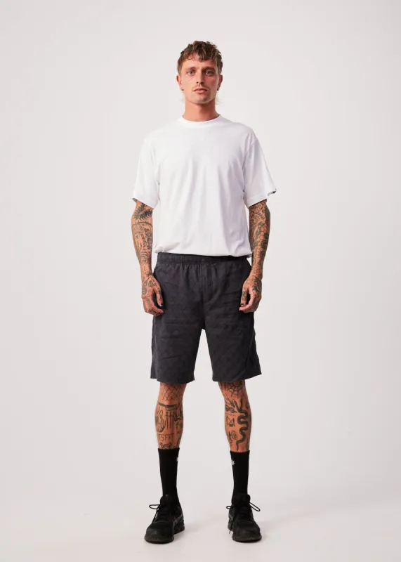 Afends Mens Wired Ninety Eights - Hemp Elastic Waist Shorts - Charcoal sold by Afends