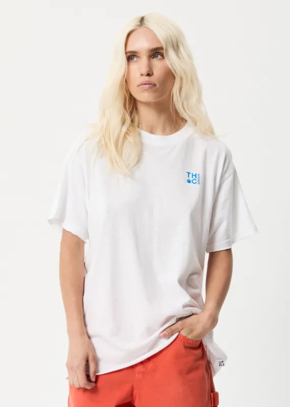 Afends Womens Rolled Up - Hemp Oversized T-Shirt - White sold by Afends