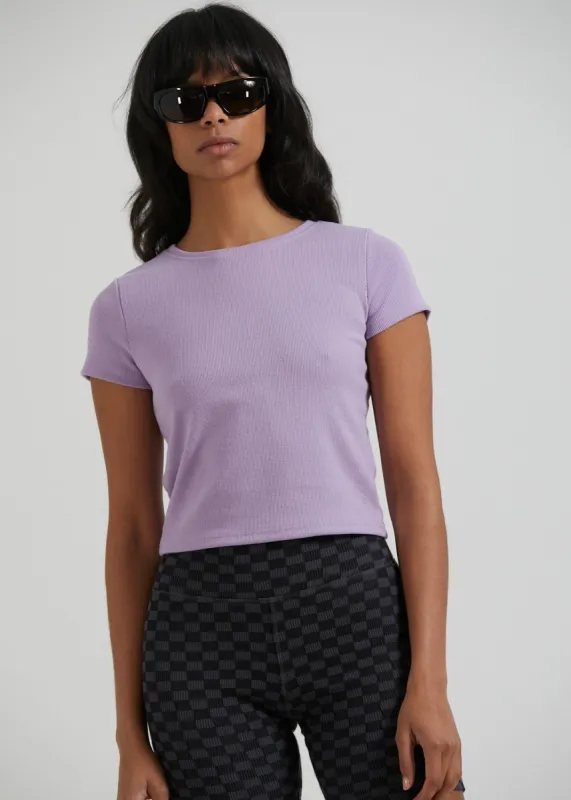 Afends Womens Faith - Hemp Ribbed T-Shirt - Orchid sold by Afends