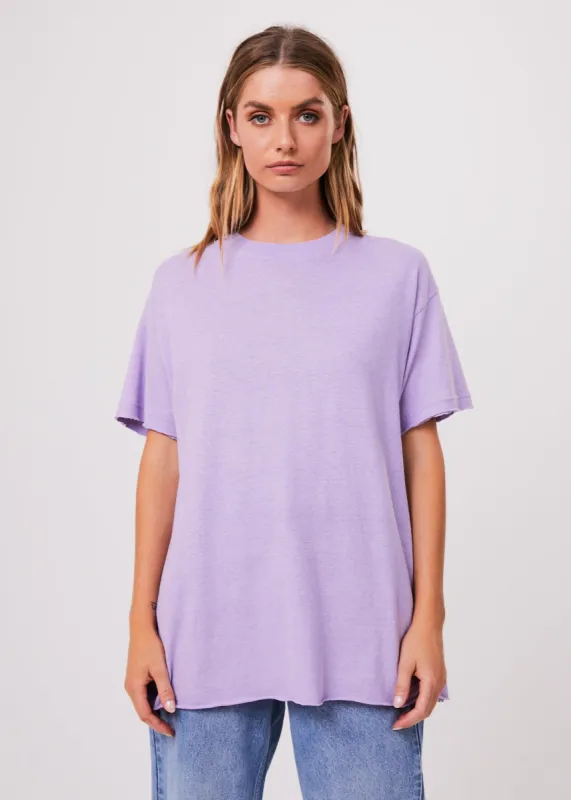 Afends Womens Slay - Hemp Oversized T-Shirt - Orchid sold by Afends