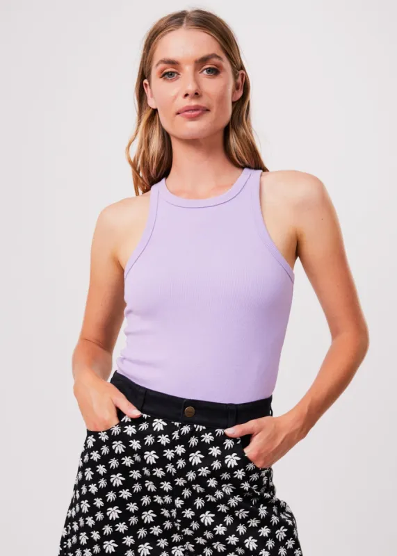 Afends Womens Lydia - Hemp Ribbed Singlet - Orchid sold by Afends