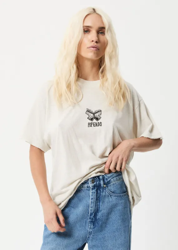 Afends Womens Little Dreamer - Hemp Oversized Graphic T-Shirt - Off White sold by Afends